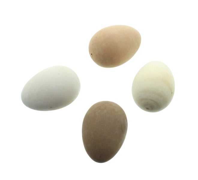 FRANK FLECHTWAREN|Osterei Natur, 8er Set, 4 x 4 x 7 cm, HOLZ