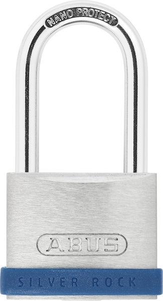 ABUS Vorhängeschloss Silver Rock mit hohem Bügel und Nano Protect Korrosionsschutz.
