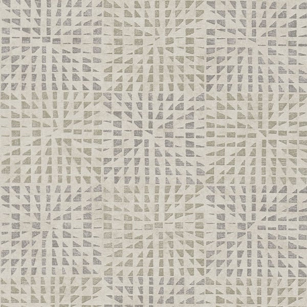 Textiltapete mit geometrischem Muster aus Dreiecken und Quadraten