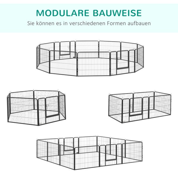 PawHut Welpenauslauf, 80L x 1,5B x 60H cm, Stahl, Schwarz