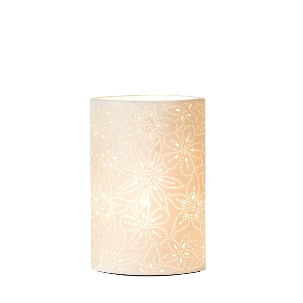 Tischleuchte GILDE Lampe Höhe 28 cm weiß Porzellan