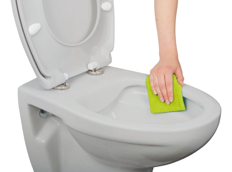 Calmwaters® Hänge WC spülrandlos in Manhattan-Grau, Wand-WC mit Abgang waagerecht, Tiefspül WC ohne Spülrand, Tiefspüler wandhängend, Wandtoilette aus Sanitärkeramik in Grau, 08AB6145