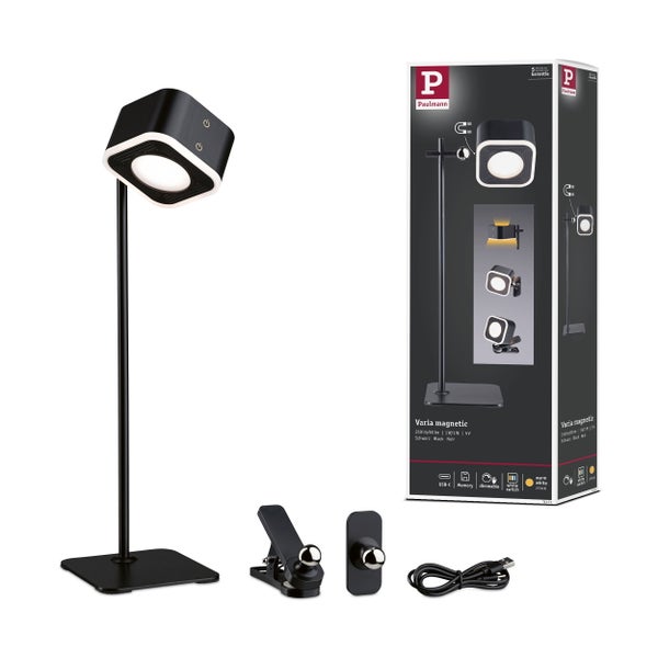 Mobile Tischleuchte Varia White Switch 250lm / 60lm 1,6W / 0,4W Schwarz