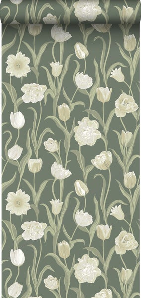 Borastapeter Tapete Blumen Grün - 53 cm x 10.05 m - 662656