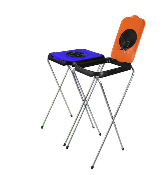 2x Müllsackständer SwingFix ORANGE BLAU 120L Blauer Gelber Sack Einer Mülleimer Müllbeutelständer Müllsackhalter 120L