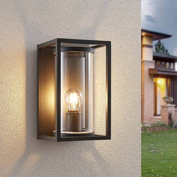 Lucande Wandleuchte außen Brienne (spritzwassergeschützt (Modern) in Alu aus Aluminium (1 flammig, E27) - Außenwandleuchten Wandlampe Led Außenlampe Outdoor für Außenwand/Hauswand Haus