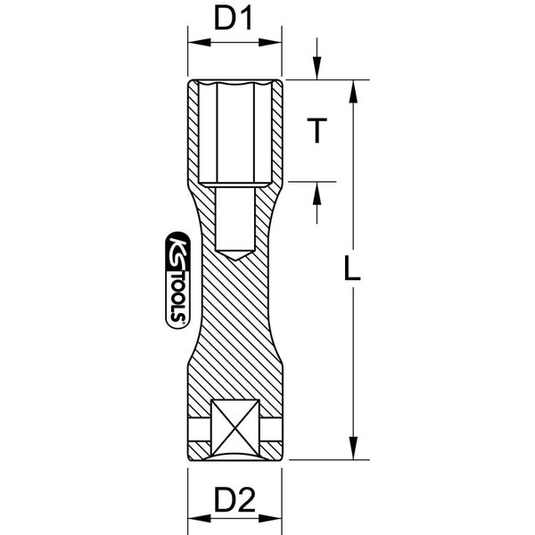 KS TOOLS 1/2 Alu-Felgen Kraft-Stecknuss XL 17 mm - 515.2040