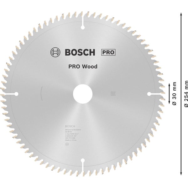 Bosch Kreissägeblatt Pro Wood, Durchmesser 254 Millimeter