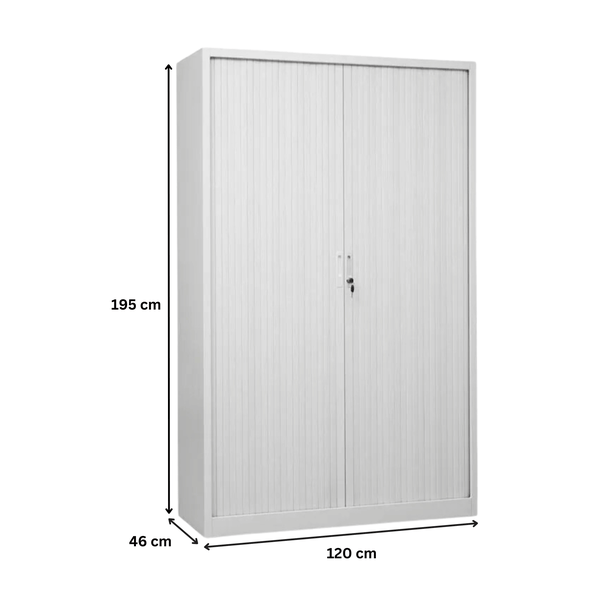 PROREGAL Rollladenschrank Weasel 5 Ordernhöhen HxBxT 195 x 120 x 46 cm Weiß