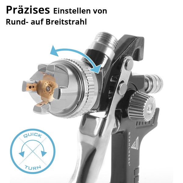 STAHLWERK HVLP Lackierpistolen Set SGS-1125 ST 21 Teile 3 Lackierpistolen