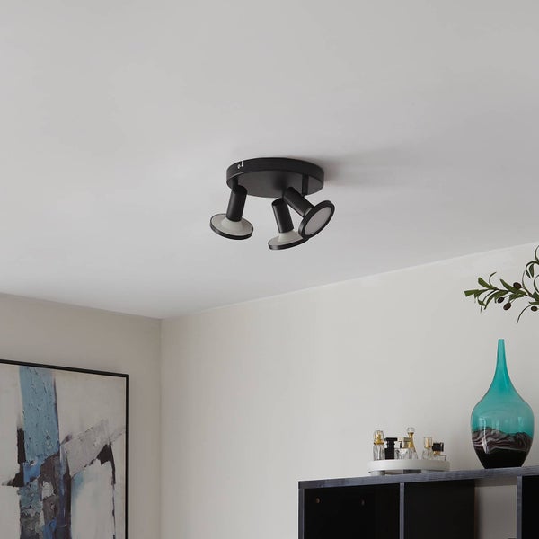 Lindby Strahler Ilda (Modern) in Schwarz aus Metall (3 flammig, GU10 ) - Deckenlampe Deckenleuchte Lampe Spot Wohnzimmerleuchte