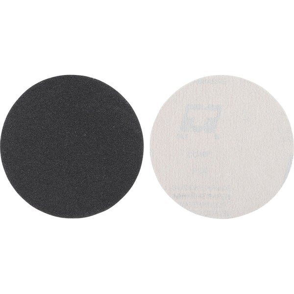 Zwei Schleifscheiben, eine mit Schleiffläche und eine mit Klettverschluss