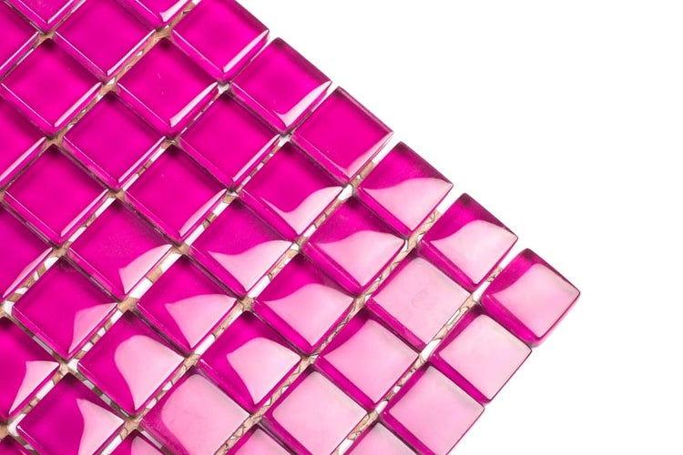 Glasmosaik auf Netz für Bad und Küche 30cm x 30cm  - Pink Grapefruit