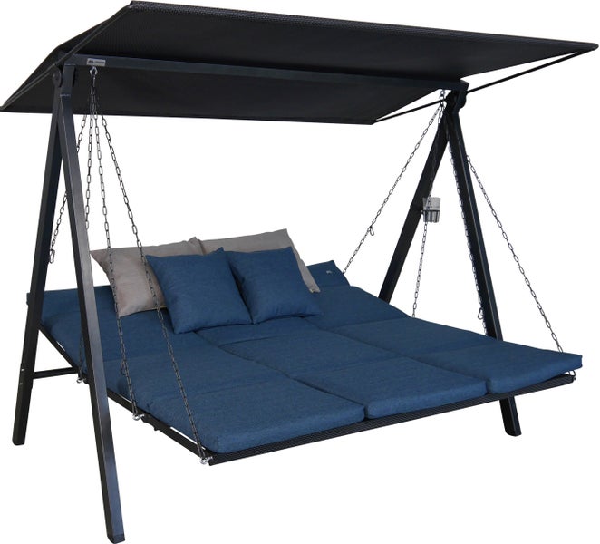 Gartenschaukel mit Sonnendach, Sitzkissen und Kopfkissen