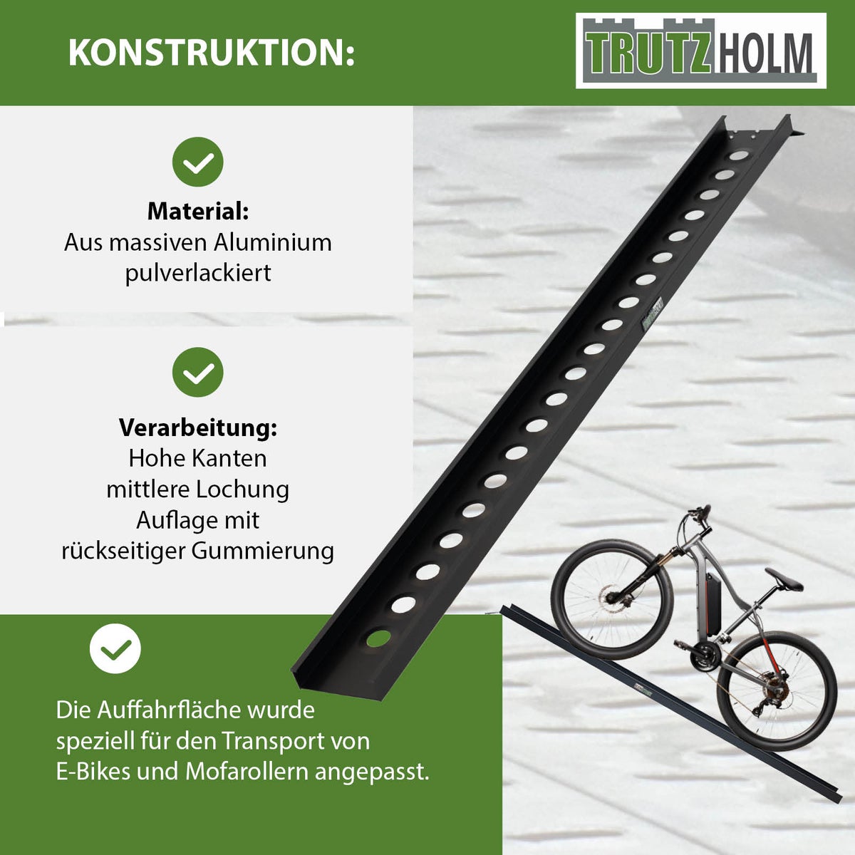 Auffahrrampe Verladeschiene Auffahrschiene 194 cm 50 kg Fahrradrampe Alu E- Bike Auffahrrampe Verladeschiene Auffahrschiene 194 cm 50 kg Fahrradrampe Alu E- Bike