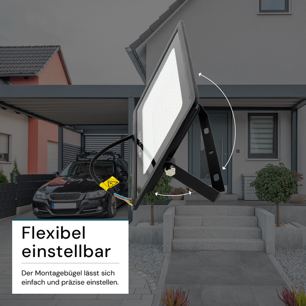 Flexibel einstellbarer LED-Strahler mit Montagebügel