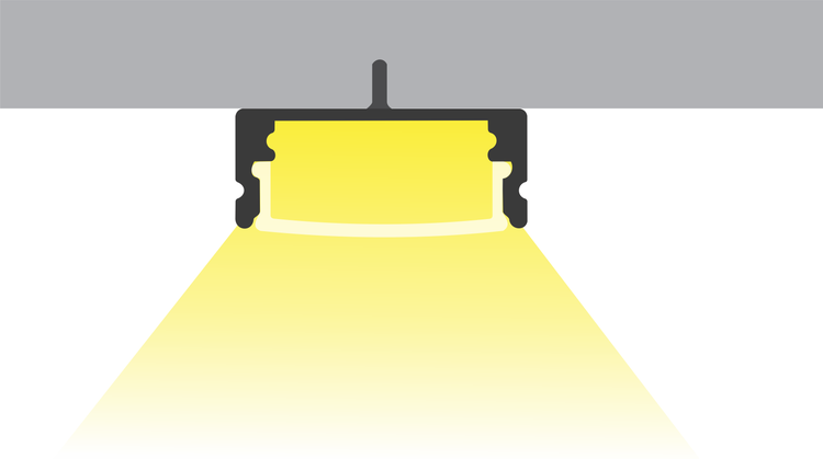 LED-Profil mit Licht