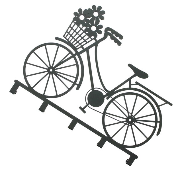 FRANK FLECHTWAREN | Wandgarderobe Fahrrad, METALL, 30,5 x 2 x 23,5 cm