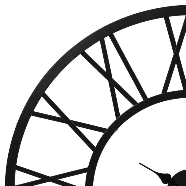 WOMO-DESIGN | Große Wanduhr Malmö Ø85 cm Rund, Unikat, handgefertigt aus Eisen, Vintage-Stil, Schwarz, Großen römische Ziffern, Lautlos, ohne Tickgeräusche, Designuhr Dekouhr Dekorative Uhr Design Uhr