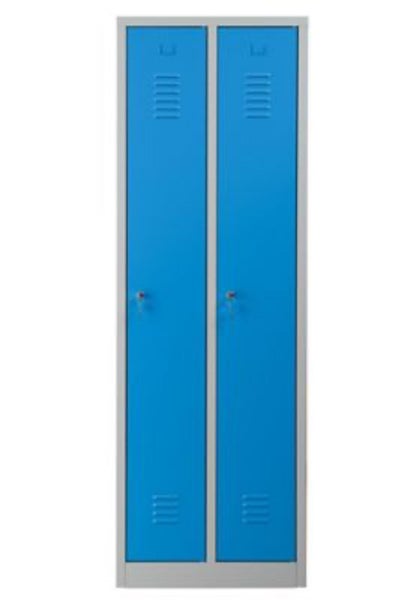 PROREGAL Garderobenspind Camel 2-Fächer HxBxT 180 x 60 x 50 cm Zylinderschloss Grau-Hellblau