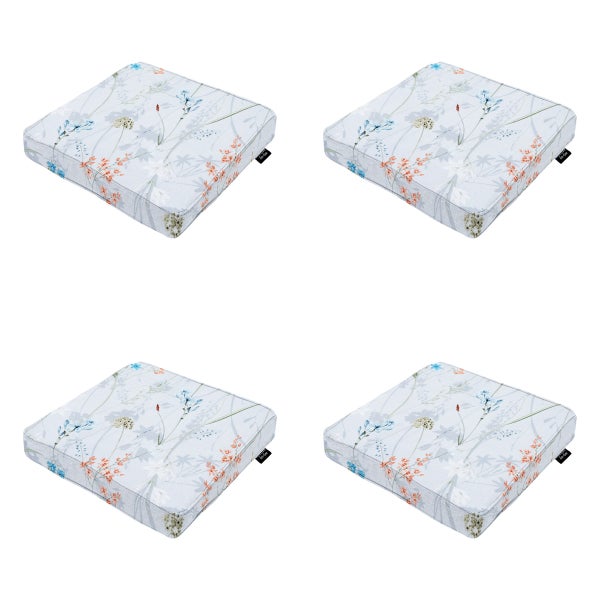 Sitzkissen Donna azurblau Canvas Eco+ - ca. 40x40 cm - 4er-Set