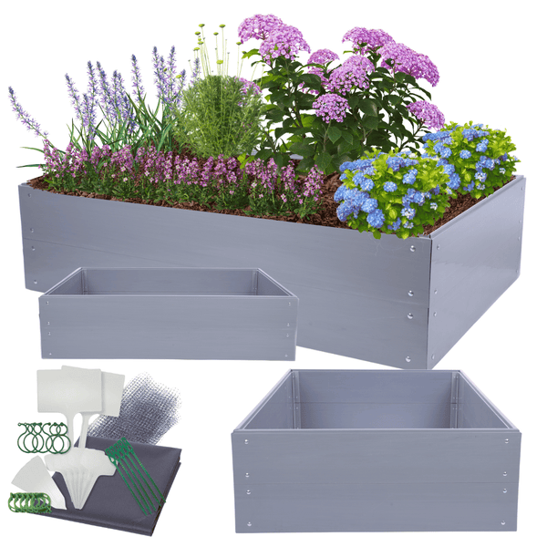 Hochbeete Growline Plast HxBxT 41x160x140 cm 2 Ebenen Kunststoff Grau