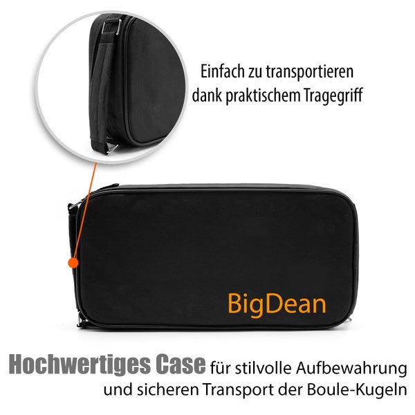 Schwarze Tragetasche für Boulekugeln mit Tragegriff