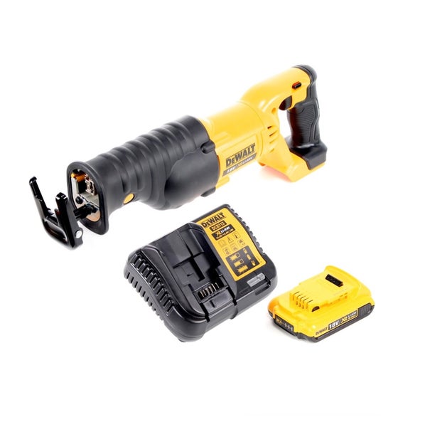 DeWalt Akku-Säbelsäge inklusive 18 Volt Lithium-Ionen Akku und Ladegerät.