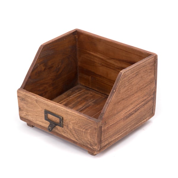 Organizer-Set Office 3-teilig Mahagoni Holz, mit beschreibbarer Tafel 01 natur-vintage