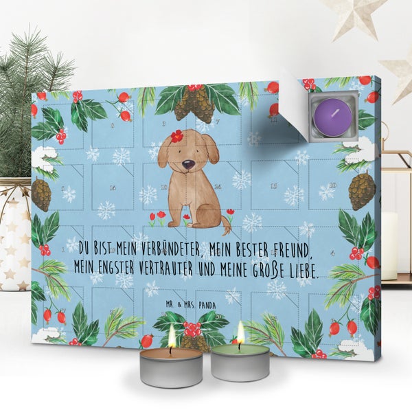 Mr. & Mrs. Panda Duftkerzen Adventskalender Hund Dame - Blau Pastell