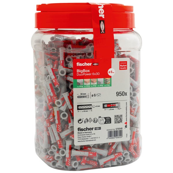 Fischer BigBox DuoPower 6x30 Dübel, 950 Stück