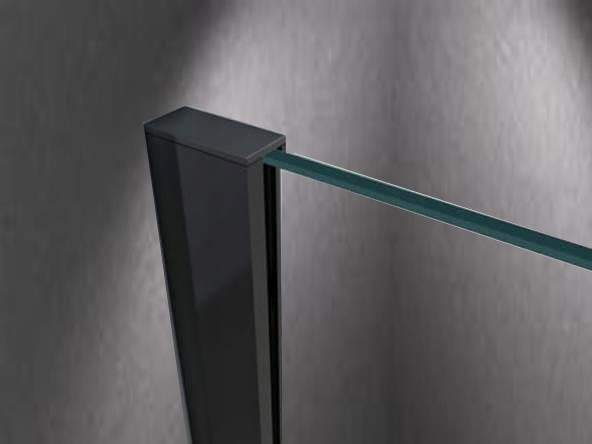 Glaswerk Westfalen - LiLy 80x200 cm Walk in Duschwand  Satiniert Schwarz