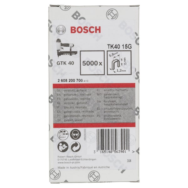 Bosch Klammer TK40 15G, 1,2 mm, 15 mm, verzinkt -2608200700