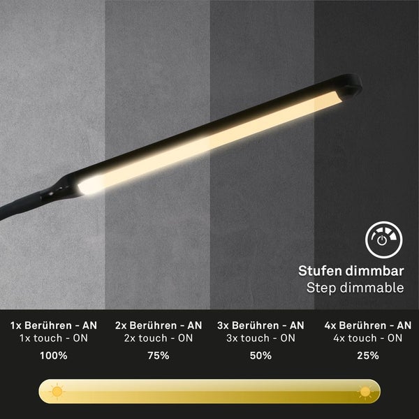 LED floor light, black, 1xLED-platine/6W
