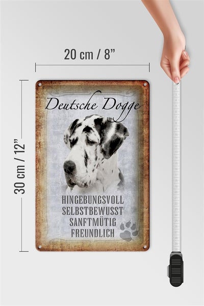 Blechschild Spruch 20x30cm Deutsche Dogge Hund Schild