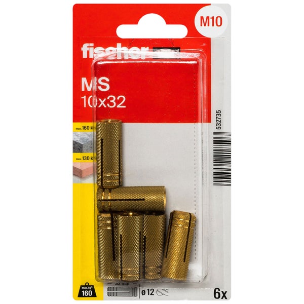 Fischer MS 10x32 Dübel, Sechserpack