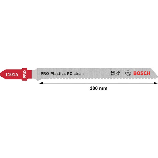 Bosch Stichsägeblatt Pro Plastics PC clean mit einer Länge von 100 mm