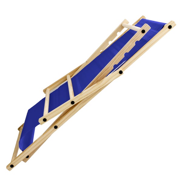 ECD Germany Liegestuhl klappbar, Blau, aus Holz, verstellbare Rückenlehne, 3 Liegepositionen, bis 120 kg, Sonnenliege Gartenliege Strandliege Strandstuhl Holzklappstuhl, für Garten, Balkon & Strand