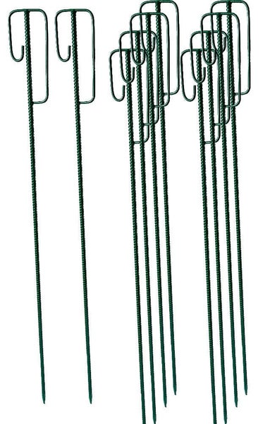 UvV 10 x Absperrleinenhalter Laterneneisen lackiert 1,20 m in vier Farben / Grün