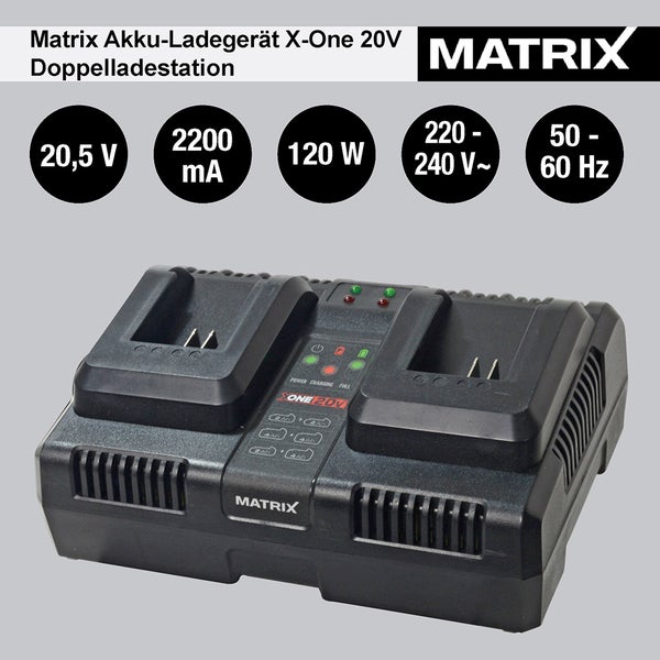 Matrix Akku-Doppel-Ladegerät X-One 20V