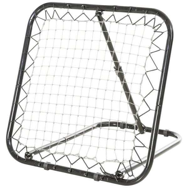 HOMCOM Fußball Rebounder, klappbar Kickback Tor, Rückprallwand Netz für Baseball, Basketball, Verstellbar in 5 Stufen, 78 x 84 x 65-78 cm, Metall, Schwarz