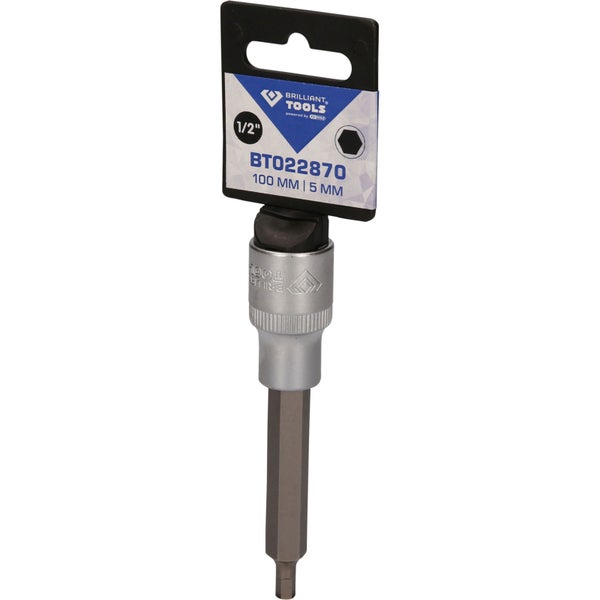 BRILLIANT TOOLS 1/2 Innensechskant Bit-Stecknuss 100 mm lang 5 mm - BT022870