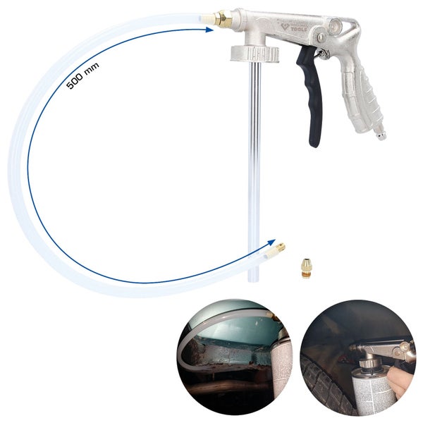 Hohlraumversiegelungspistole mit flexibler Sonde und Anwendungsbeispielen