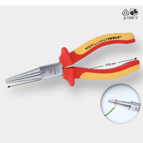 Rundspitzzange mit isolierten Griffen