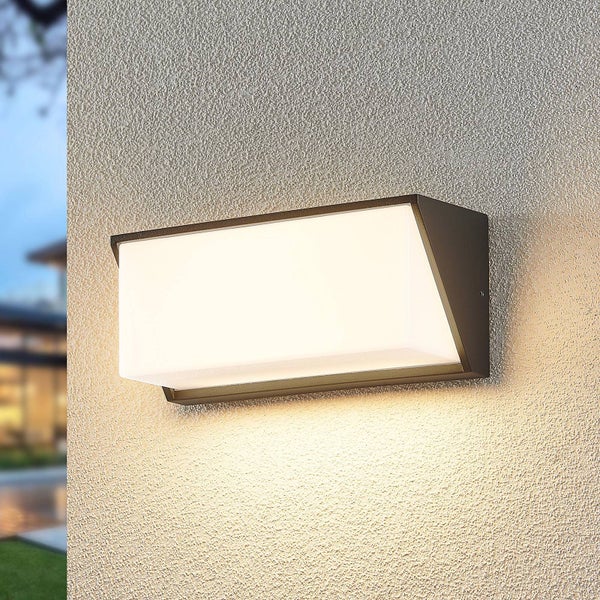 Lindby LED Wandleuchte außen Malim (Modern) in Schwarz aus Aluminium (1 flammig, ) - Außenwandleuchten Wandlampe Led Außenlampe Outdoor für Außenwand/Hauswand Haus Terrasse & Balkon