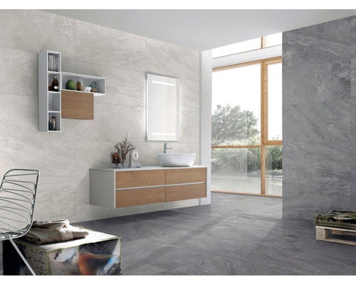 Feinsteinzeug Wand- und Bodenfliese Aspen antracite 30x60 cm