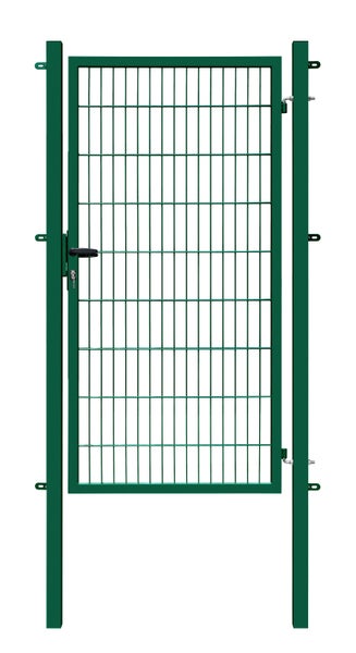 Gartentor mit Schloss und Metallgitter