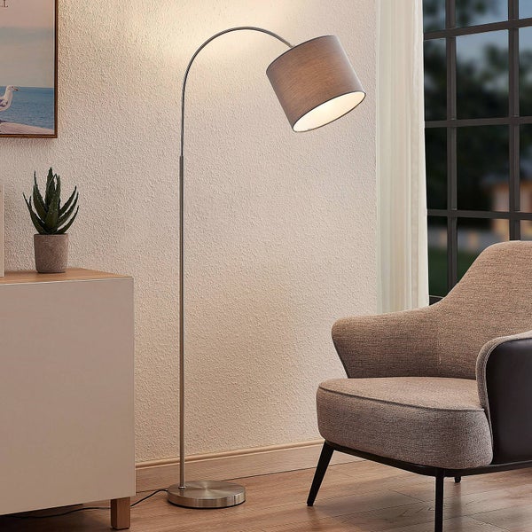 Lindby Stehlampe (Bogenleuchte) Keriba (Modern) in Alu aus Metall (1 flammig, E27) - Bogenlampe Stehleuchte Floor Lamp Standleuchte Wohnzimmerlampe Wohnzimmerleuchte