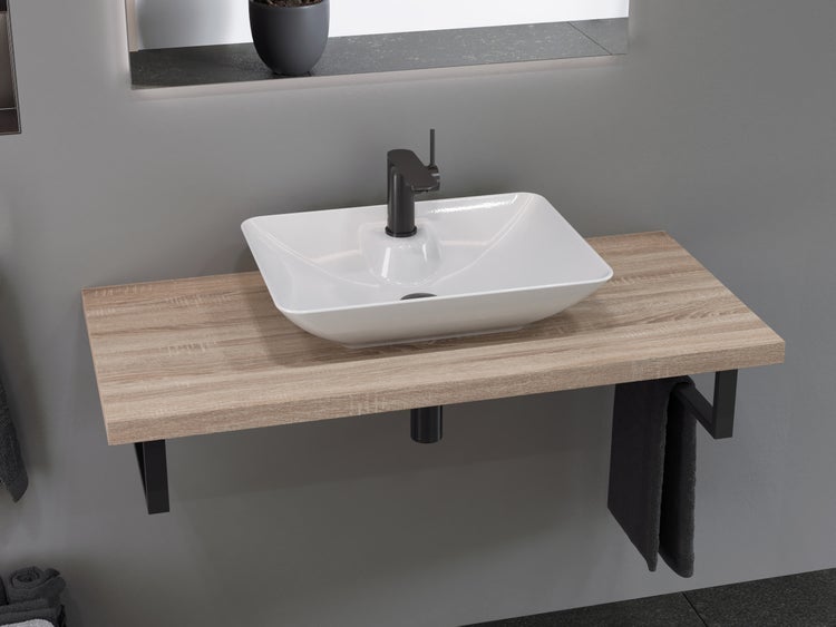 Aqua Bagno Leon Aufsatzwaschbecken – 64,4 cm – Keramik – Weiß Hochglanz – KB.LEON.002
