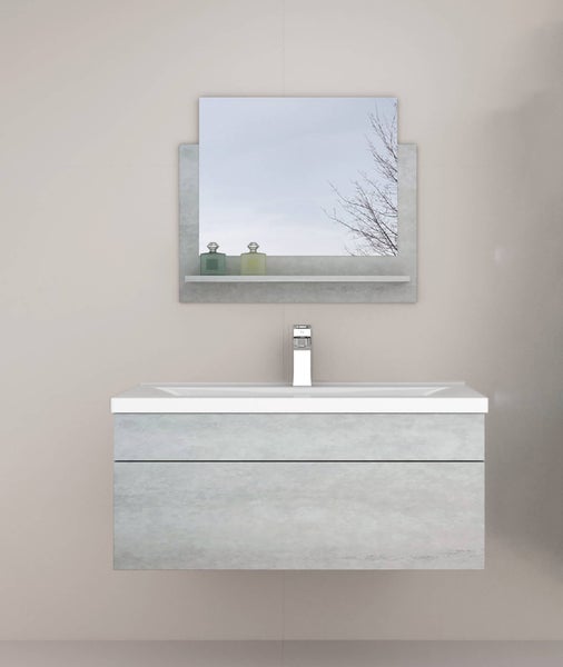 Home Deluxe - Badmöbel-Set - WANGEROOGE BIG Grau - Medium - inkl. Waschbecken und komplettem Zubehör - Breite Waschbecken: 60 cm | Badezimmermöbel Waschtisch Badmöbelset